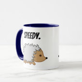 ハリネズミの速おもしろいい動物漫画 マグカップ (正面左)