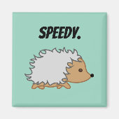 ハリネズミの速おもしろいい動物漫画 マグネット (正面)