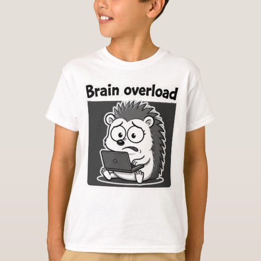 ハリネズミの面白い漫画 Tシャツ (正面)