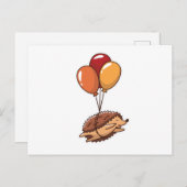 ハリネズミの風船 ポストカード (正面/裏面)