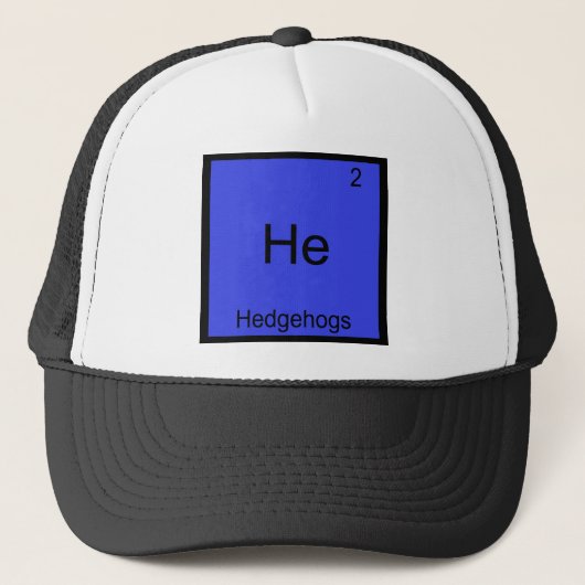 ハリネズミのHe 楽しい化学元素記号Tシャツ キャップ (正面)