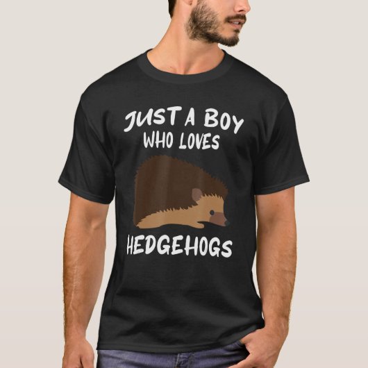 ハリネズミを愛するおもしろい少年 Tシャツ (正面)