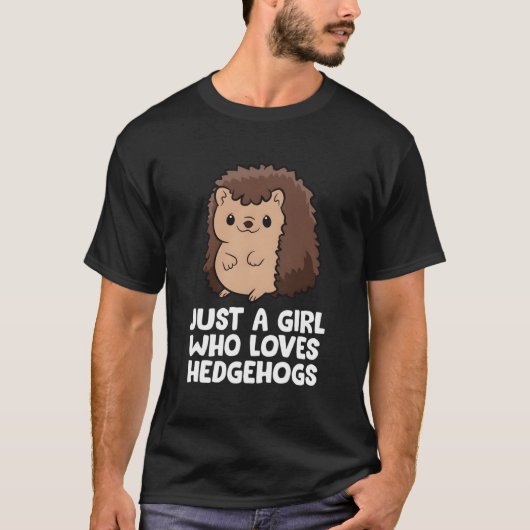 ハリネズミを愛する女の子 Tシャツ (正面)