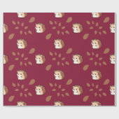 ハリネズミを用いたブルゴーニュのシームレスラッピング紙 ラッピングペーパー (フラット)