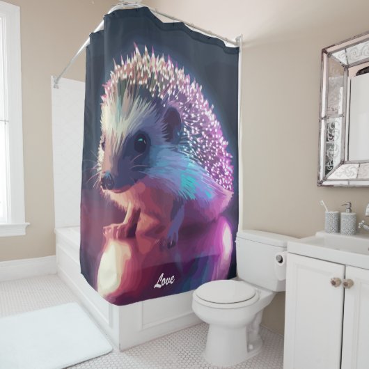 ハリネズミを真珠で包む シャワーカーテン (インサイチュ)