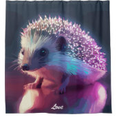 ハリネズミを真珠で包む シャワーカーテン (正面)