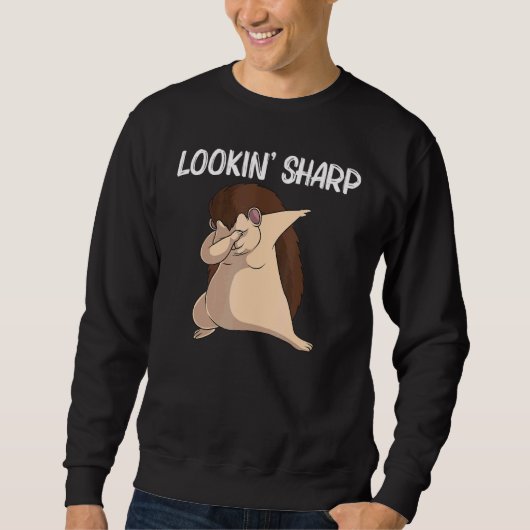 ハリネズミカッコいい女子男性へとげのあるクイルズガーデンアン スウェットシャツ (正面)