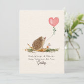 ハリネズミキスピンクフォトヘッジホッグバレンタイン カード (スタンド正面)