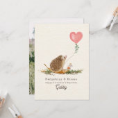 ハリネズミキスピンクフォトヘッジホッグバレンタイン カード (正面/裏面インサイチュ)