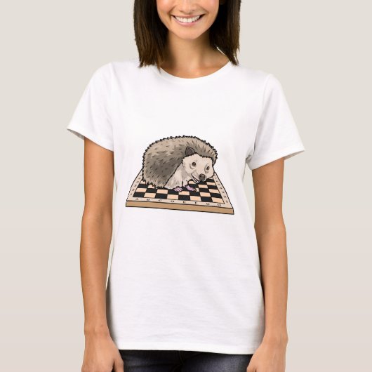 ハリネズミチェスボードチェスゲーム Tシャツ (正面)