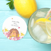 ハリネズミパーソナライズされたベイビーシャワー ペーパーコースター