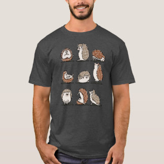 ハリネズミヨガおもしろ友達 Tシャツ