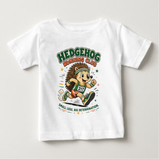 ハリネズミランニングクラブ かわいいマスコットTシャツ ベビーTシャツ