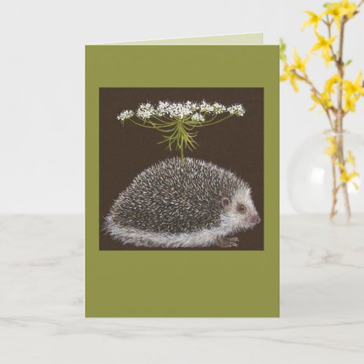 ハリネズミ傘カード カード (黄色い花)