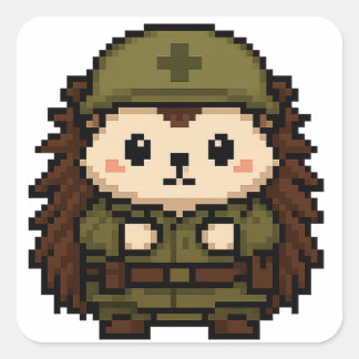 ハリネズミ兵士のシール スクエアシール