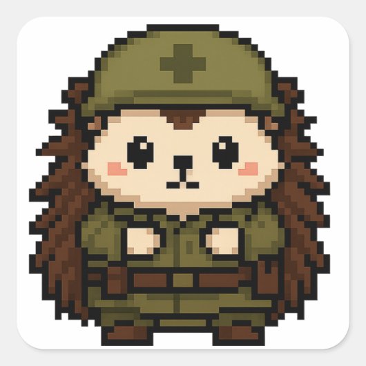 ハリネズミ兵士のシール スクエアシール (正面)