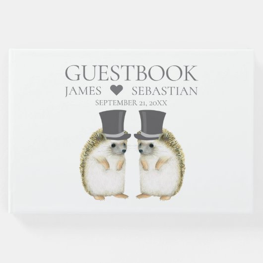 ハリネズミ可愛いゲイカップル結婚ズ ゲストブック (正面)
