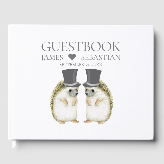 ハリネズミ可愛いゲイカップル結婚ズ ゲストブック (正面)