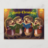 ハリネズミ合唱団クリスマスキャロルを歌う ポストカード (正面)