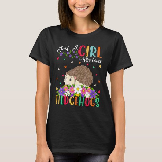 ハリネズミ大好き女子 Tシャツ (正面)