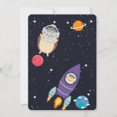 ハリネズミ宇宙海軍ギャラクシーベビーシャワー 招待状 (裏面)