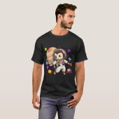 ハリネズミ宇宙飛行士: コスモスを探検する広告 Tシャツ (正面フル)