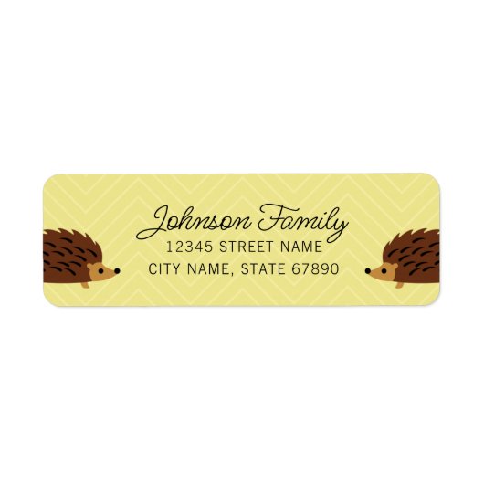 ハリネズミ差出人住所ラベル ラベル (正面)
