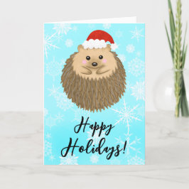 ハリネズミ幸せな休日かわいい動物のクリスマス シーズンカード