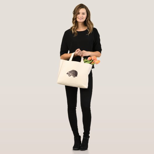 ハリネズミ愛好家のためのヘッジホッグトートバッグ ミニトートバッグ (正面(モデル))