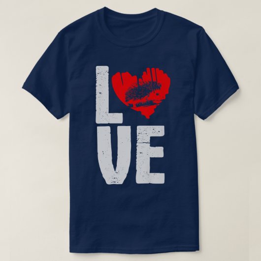 ハリネズミ愛秋の動物ハリネズミの森 Tシャツ (デザイン正面)