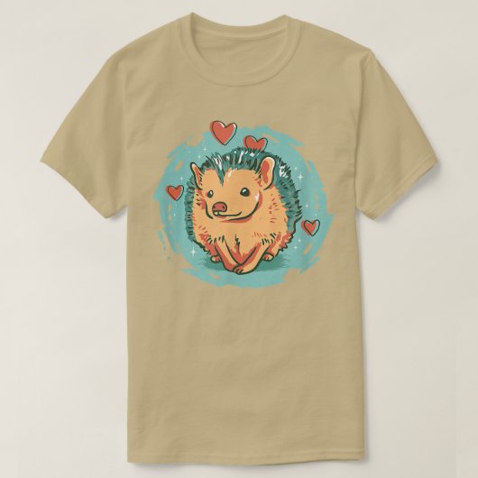ハリネズミ愛秋ハリネズミの友人ガーデンヘッジ Tシャツ (デザイン正面)