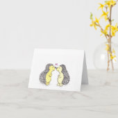 ハリネズミ愛 カード (黄色い花)