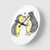ハリネズミ愛、愛の時間 ラウンド壁時計 (傾斜)