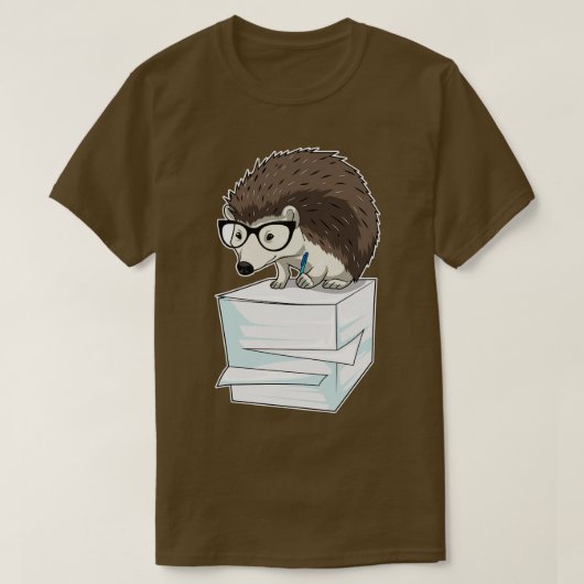 ハリネズミ書記スタック紙 Tシャツ (デザイン正面)