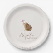 ハリネズミ森林ベビーシャワー ペーパープレート (正面)