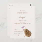 ハリネズミ森林ベビーシャワー ポストカード (正面/裏面)