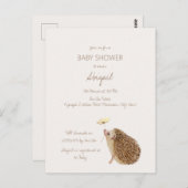 ハリネズミ森林ベビーシャワー ポストカード (正面/裏面)