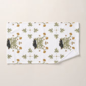 ハリネズミ植物林パターン バスタオルセット (ハンドタオル)