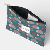 ハリネズミ模様 アクセサリーポーチ (見開き)