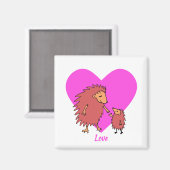 ハリネズミ母子ラブマグネット マグネット (正面/裏面)