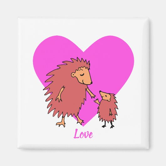 ハリネズミ母子ラブマグネット マグネット (正面)