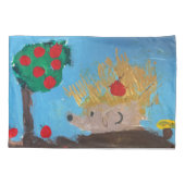 ハリネズミ絵画の 枕カバー (裏面)
