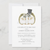 ハリネズミ花嫁カワイイ結婚ズパーソナライズされた 招待状 (正面)