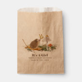 ハリネズミ蝶マッシュルーム木地赤ちゃんシャワー フェイバーバッグ (正面)