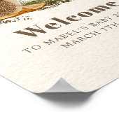 ハリネズミ蝶マッシュルーム木地赤ちゃんシャワー ポスター (角)