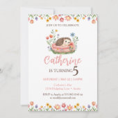 ハリネズミ誕生日かわいい動物招待状 招待状 (正面)