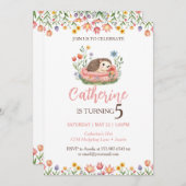 ハリネズミ誕生日かわいい動物招待状 招待状 (正面/裏面)