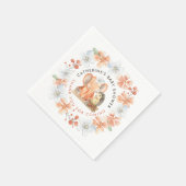 ハリネズミ象ありがとう名前ガールベビーシャワー スタンダードカクテルナプキン (角)