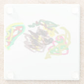 ハリネズミ遊の秋 ガラスコースター (裏面)