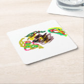 ハリネズミ遊の秋 スクエアペーパーコースター (アングル)